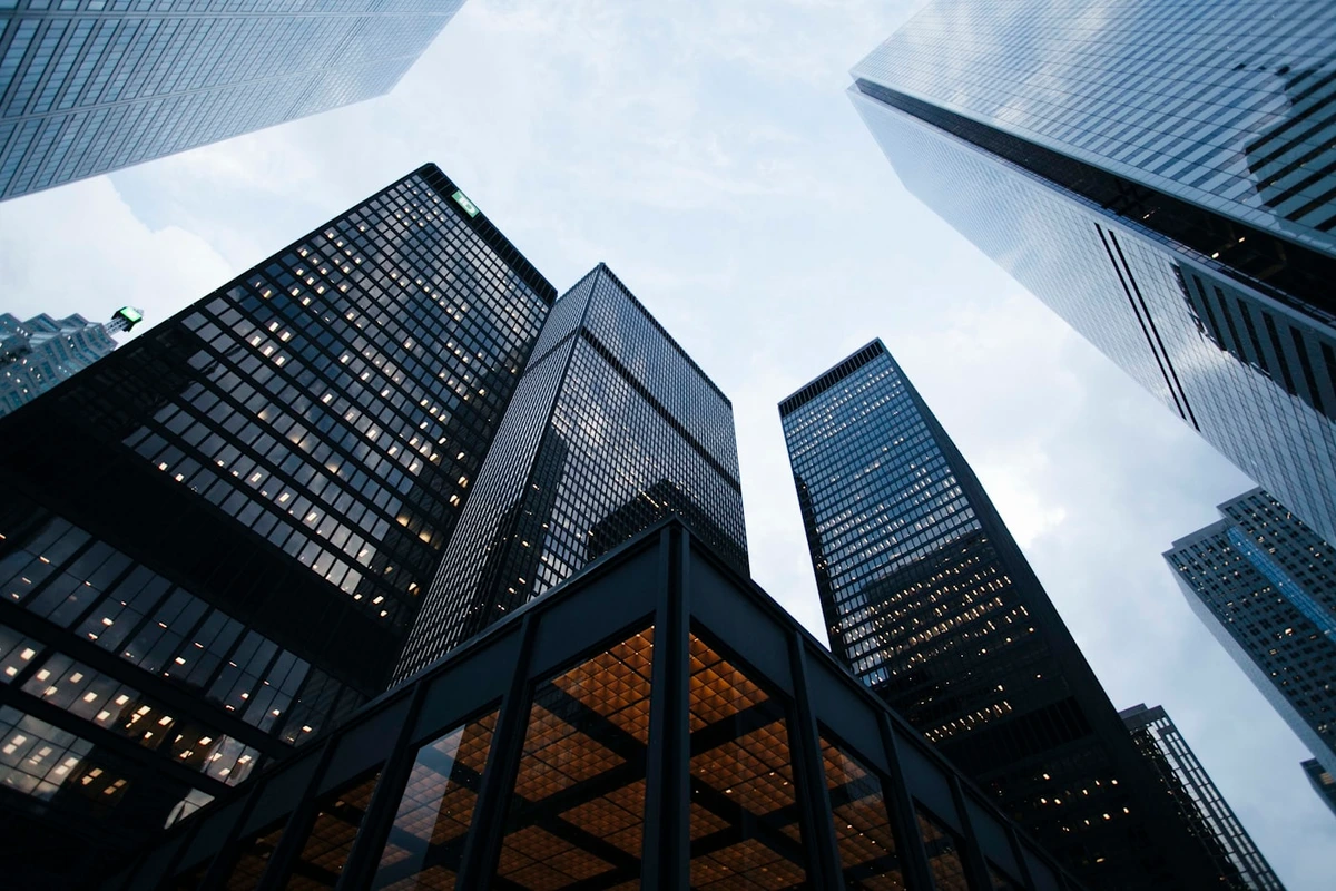Minimalist Geometric Glass Skyscraper - Original