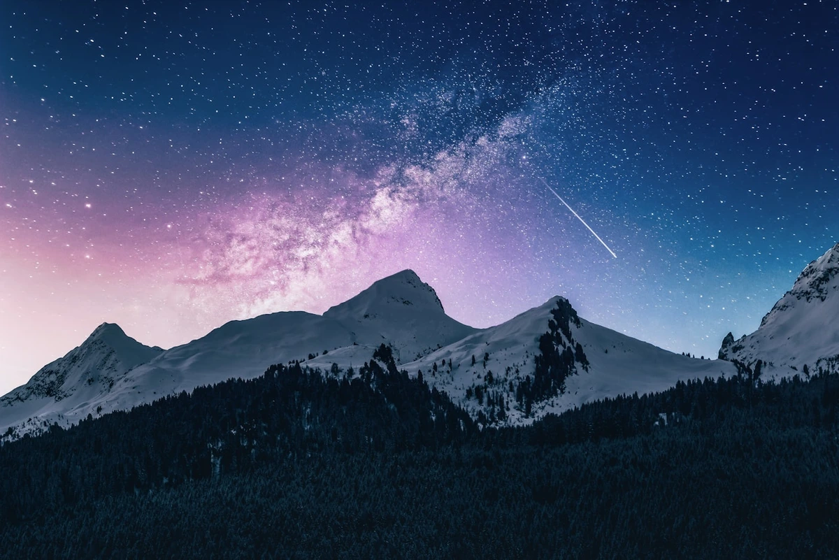 Alpine Mountain Peak Under Stars - Original