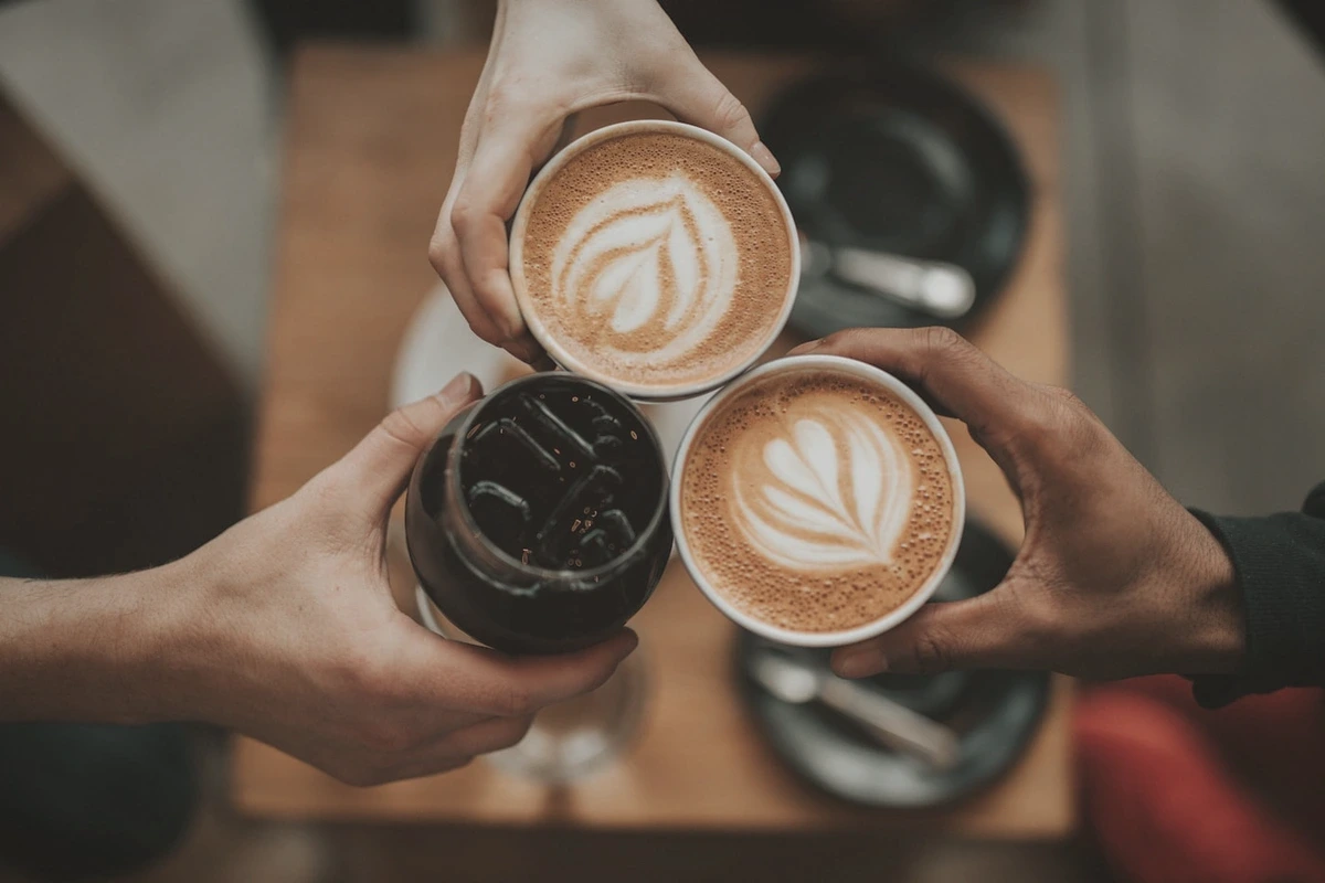 Warm Pour-Over Latte Coffee & Book - Edited